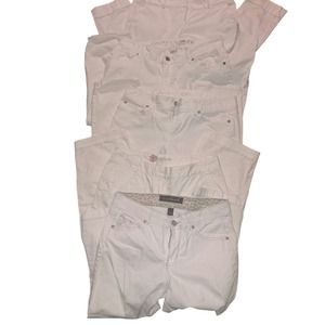BUNDLE of 5 White Capri Jeans! Sz 6-Sonoma-NewYork&Co-Gloria-French Laundry-LOFT